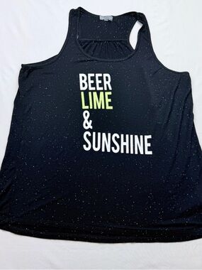 Women’s Black Graphic Tank Top - Beer Lime & Sunshine